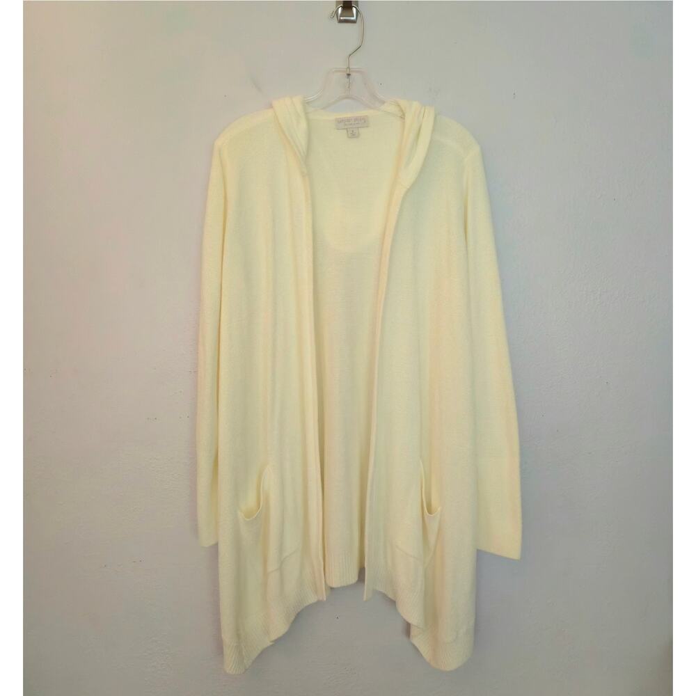 Comfy Loungewear Cardigan Barefoot Dreams Cozychic Ultra Lite Hooded Ivory M